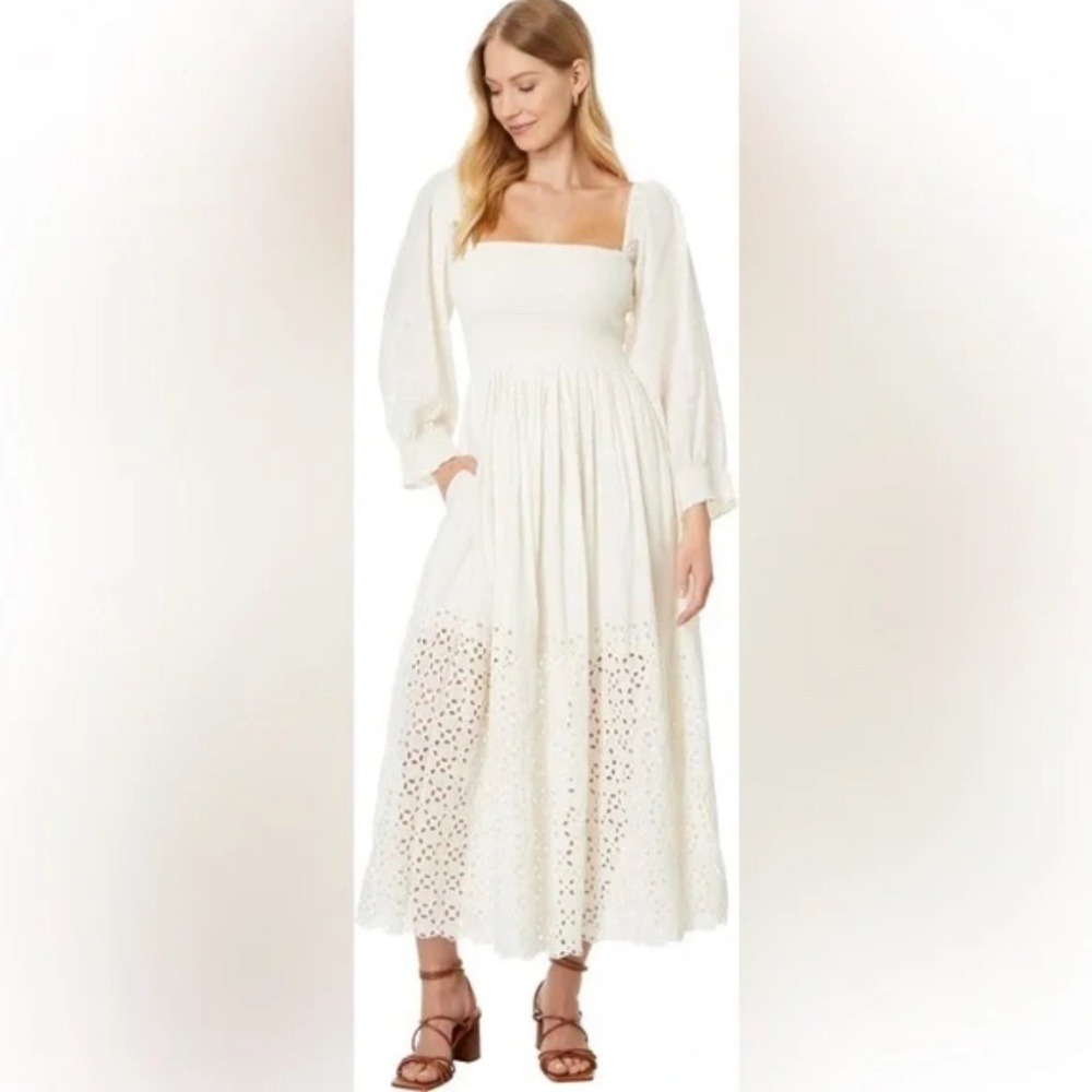 Free people ivory midi dress